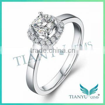 925 Sterling Sliver Anniversary Rings Foreverone 9 Hearts & Flower VVS1 E-F Round Cut Synthetic Moissanite Diamond Wedding Rings