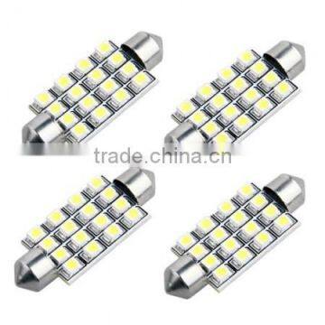 4 42mm 16 SMD LED White Car Dome Festoon Interior Light Bulb photo-2