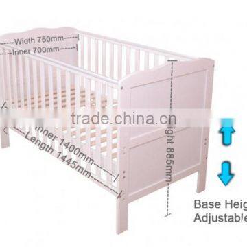 Europe Standard Wooden Nursery Baby Bed, 2 in 1 Baby Cot Toddler Bed photo-3
