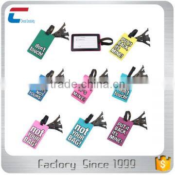 Custom bulk soft pvc multicolor flexible luggage tags