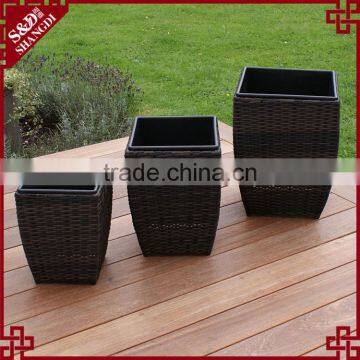 S&D Large Square Outdoor Cheap Balcony & Garden Planter.square Set of 3 Plastic Flower Pot photo-2