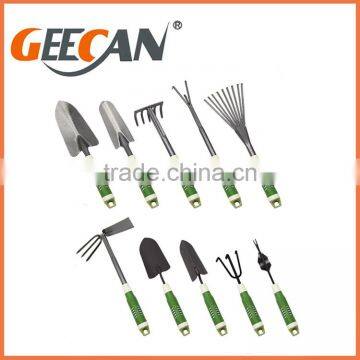 Professional cheap 5pcs metal garden tool set with soft plasti handle