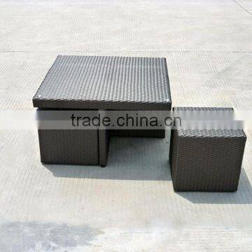 Saving Sapce Outdoor Furniture Synthetic Rattan Wicker Dining Table And Chair photo-3