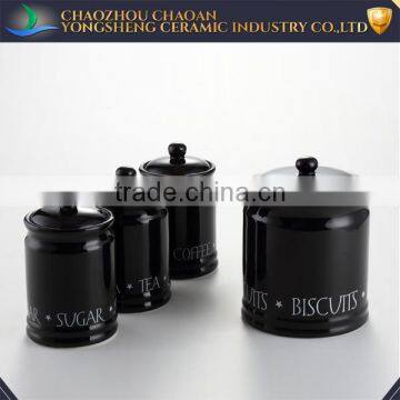 5pcs Black Ceramic Kitchen Jar Set for House/office/hotel photo-2