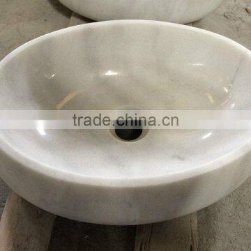 Carrara White Marble Sinks Round Basin Hot Sale photo-4
