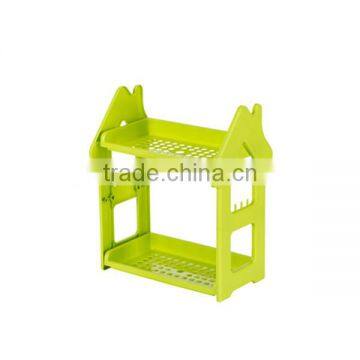 2-Shelf Shelving Unit Plastic Bathroom Shelf With Two Layers Organizer photo-4