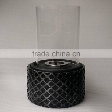 Black Bio Ethanol Fireplace, Stylish Indoor Fireplace, Stone Fireplace photo-2