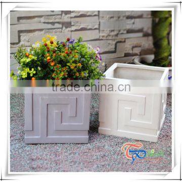 Square planter polyresin outdoor lighted flower vase