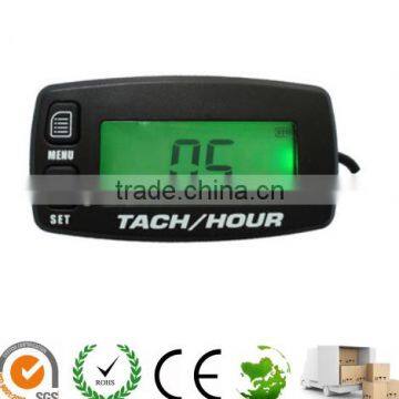 Tach hour meter waterproof Large LCD backlight Battery replaceable