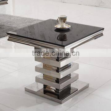 D414 Living Room Modern Square Marble End Table Small photo-2