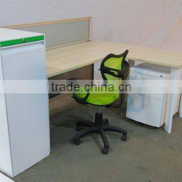 L-shape Office Workstation Desk Table Steel Wood Office Furniture photo-3
