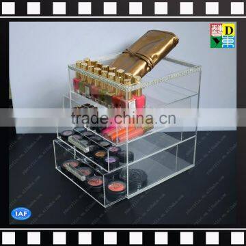 Wholesale clear acrylic makeup organizer cosmetic organizer and large 4 drawers jewerly chest