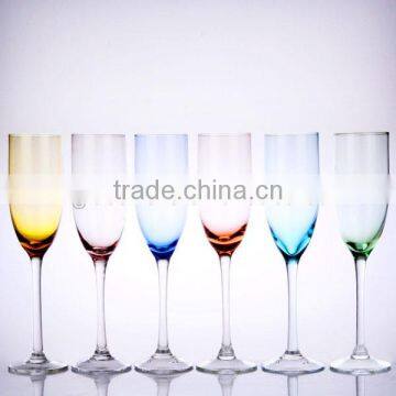 colorful champagne flute glass/wine glass for wedding