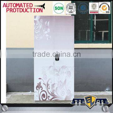 2 Door Cheap Bedroom Steel Metal Almirah Wardrobe Clothes Closet With Doors photo-2