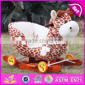 2017 Top Fashion Toddlers Wooden Rocking Horse With Wheels W16D081 photo-4