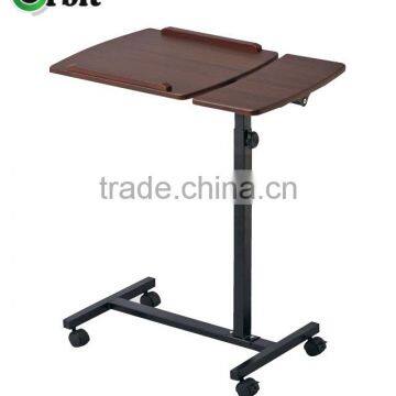Black Laptop Cart, Computer Stand With Adjustable Table Top and Casters photo-3