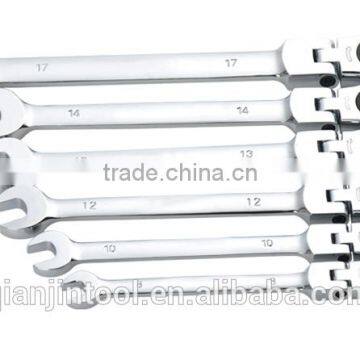 QJT- S12 Useful CR-V Combination Ratchet Wrenches Set Adjustable Ratchet Ring Spanner Set photo-3