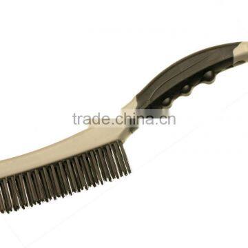 Steel Wire Brush With Soft Grip Handle 4*16