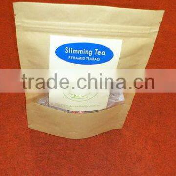 Kraft Paper Resealable Bag With Custom Formula for 14/28 Days Weight Loss Tea