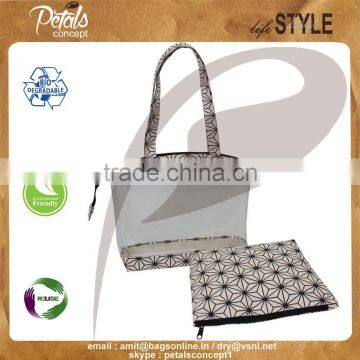 PVC See Through Tote Bag With Canvas Hand Pouch for Travel photo-5