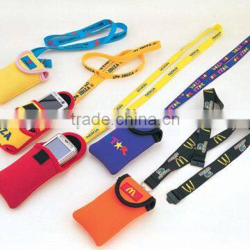 Fashion mobile phone pouch with lanyards