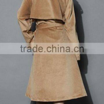 2014 Winter Storm Flap Self-tie Belted Wool Blend Coat ,cold Winter Outside Wear ,Double Breasted Wool Coat photo-3