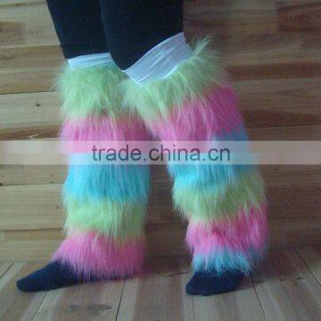 New design Stripe Furry Legwarmers