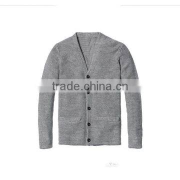 Custom 100% Cotton Long Thick Knitted Sweater Men Cardigan Sweater photo-3