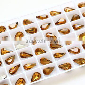 K9 Crystal Smoke Topaz Tear Drop Point Back Chaton Stone Jewelry Glass Stone photo-4