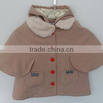 baby girl wool batwing coat for winter