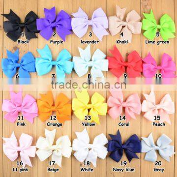 2016 wholesale 3 inch grosgrain ribbon boutique hair bows with clips, boutique hair clips, boutique hair bows