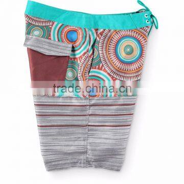 20 Inch Board Shorts With Custom Circle Print Pattern Hook And Loop Fastener Pocket Drainage Eyelets Shorts 100% Polyester photo-5
