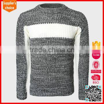 New fashion long sleeves jacquard pattern mens chunky acrylic sweater