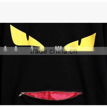 Customized Xxxxl Women Clothing Black Zipper Print Pocket Sweatshirt no Hood photo-2