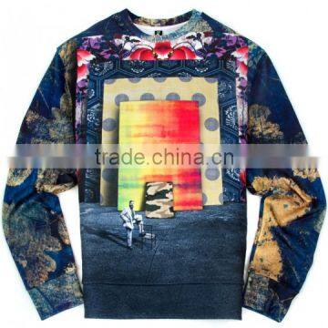 lightweight 100% polyester loop terry sweatshirts full sublimation light sweatshirts