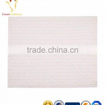 High Quality Cable Knitted Cashmere Baby Blanket photo-3