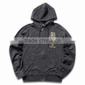 2012 Mens Custom Hoodies Pullover with 100% Cotton Single Jersey and Printed Neck Label