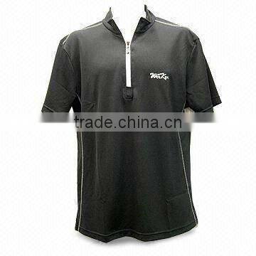 Men's Half Zip T-shirt, Eco-friendly Clothing, Good Colorfastness