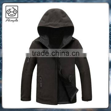 Black Softshell Jacket Army Green Hooded Business Jacket photo-3