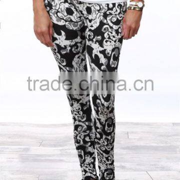 Fashion Women Lady Christmas Snowflake Print Stretch Pant Slim Skinny Legging