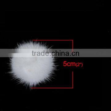 Wholesale Wedding Decoration White 50mm Sable Fur Pom Pom Balls photo-2