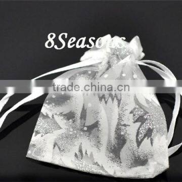 White Christmas Tree Organza Wedding Gift Bags &Pouches W/Draw String 7x9cm