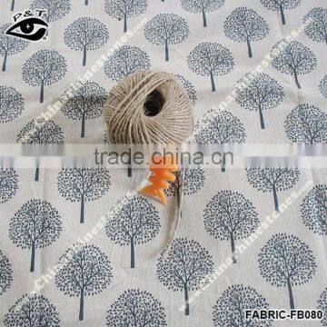 Japanese Style Linen Fabric Tree Pattern Fabric For Curtain Sofa Table Clothing