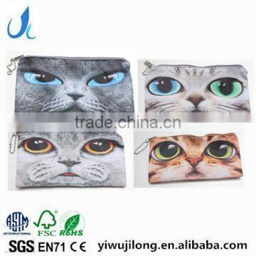 Hot sale custom 3D cool animal printed pencil bags for kids