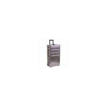 Animal Pattern Aluminum Professional Rolling Cosmetic Organizer, Makeup Artist Wheeled Train Case