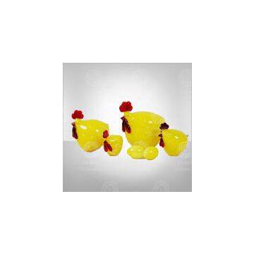 Cheap Good Quality Glass Figurine Small Yellow Glass Rooster For Decor