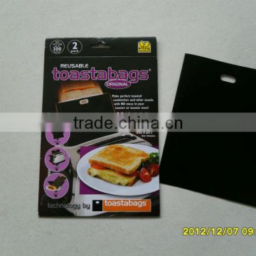 As seen on tv product-PTFE Reusable Toaster Bag, Set of Two, Sandwich and Bread Bag