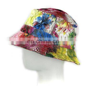 Factory New Fashion Women Girl Flower Floral Bucket Hat Bling Glitter Boonie Cap Pastel Drawing Soft Material photo-4