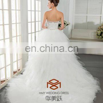 China Supplier New Style Lace Handmade Beaded Strapless Fit Wedding Dress photo-6