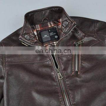 Lastest Fashion Mens Spring Slim Fit Handsome Leather Jacket for Men photo-5